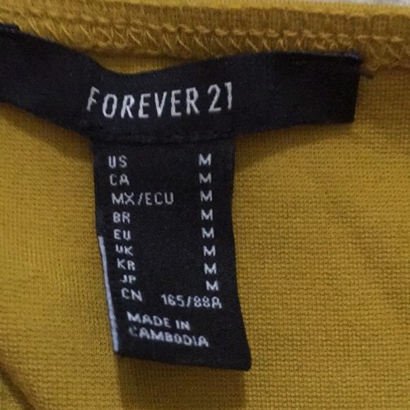 Forever 21 mustard bodycon dress size M - Picture 2 of 3